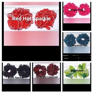 Hand Crafted Scrunchies or Wristband, Ruffle Yarn on Durable Band,